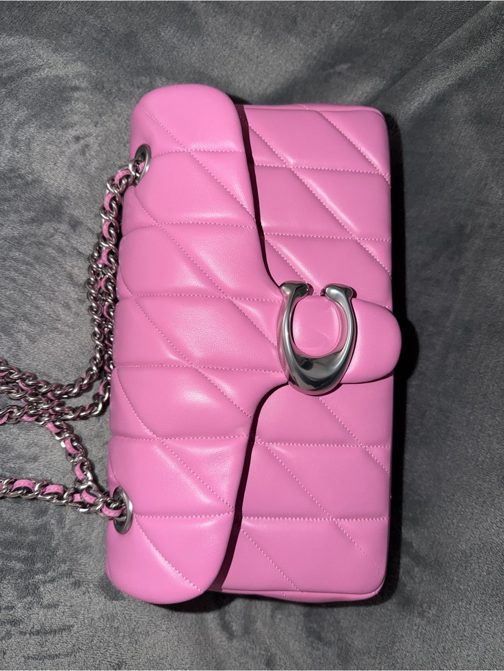 Coach Pink Quilted Chain Shoulder Bag